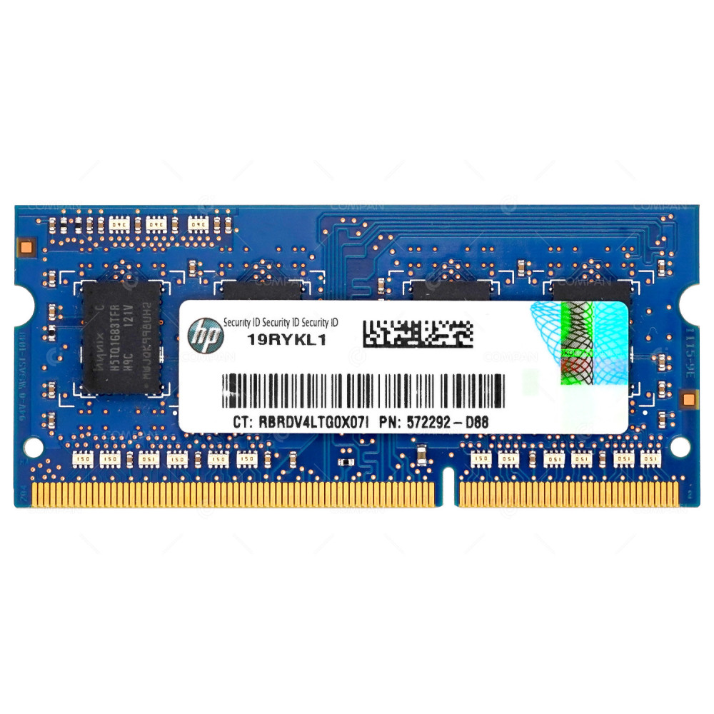 572292-D88  HP MEMORY 1RX8 PC3 10600 DDR2 1333 SODIMM 204PIN FOR LAPTOPS